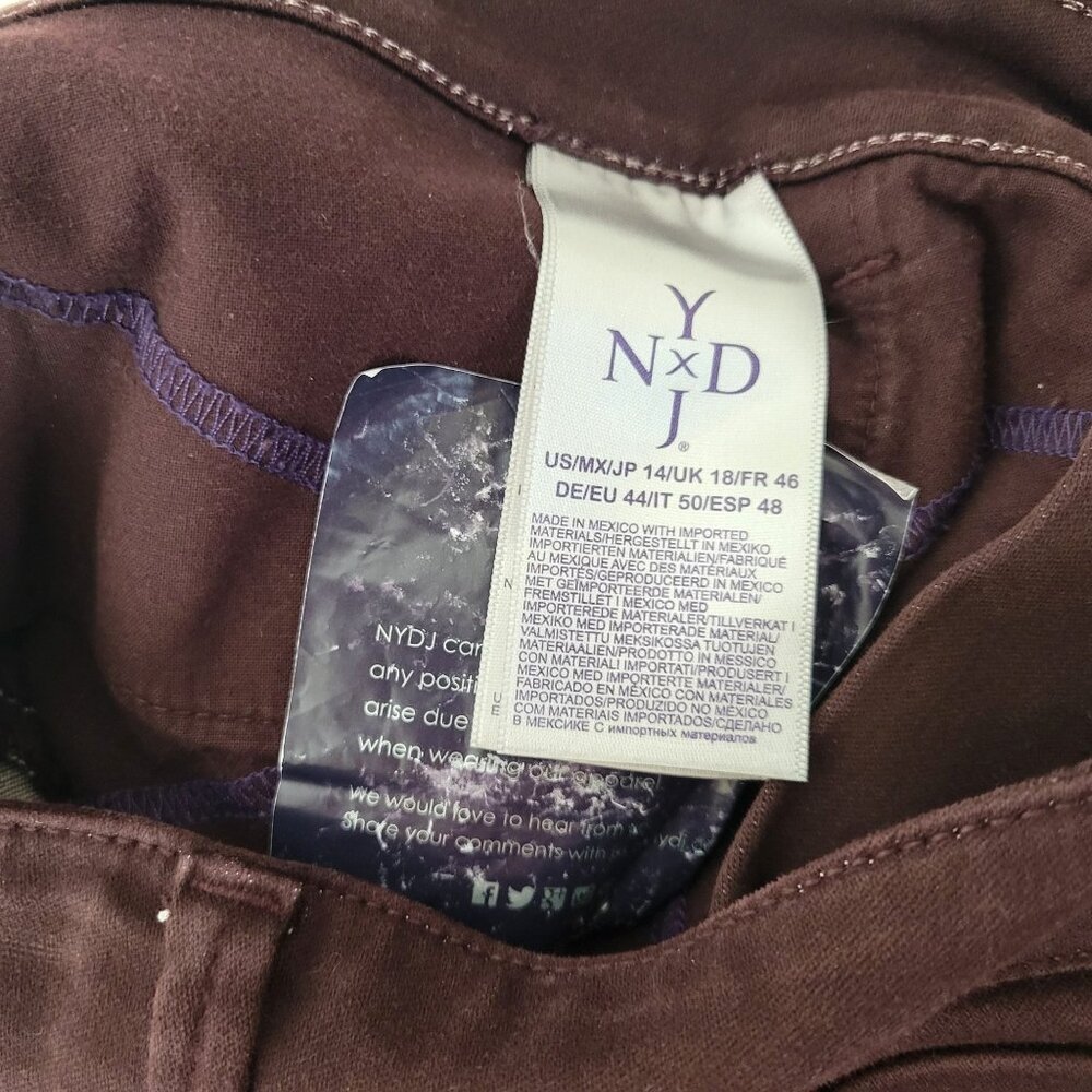 NYDJ Eggplant Marilyn Straight Leg Jeans - Picture 4 of 5